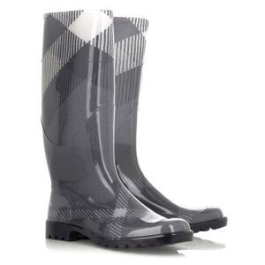 Burberry Wellington Check Rubber Rain Boots In Grey Size 36 US 6